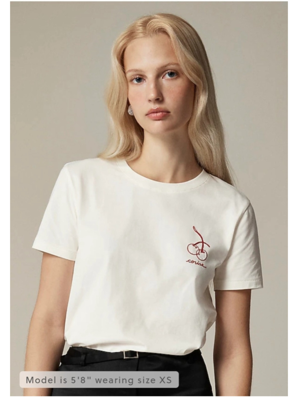 Nwt J. Crew Women’s Classic-fit "Cerise Chérie" Graphic Tee Size XS